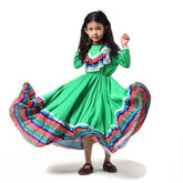 Girls Mexican Dress Folklorico Traditional Dresses Holiday Toddler Dance Skirt Kids Halloween Carnival Birthday Gowns